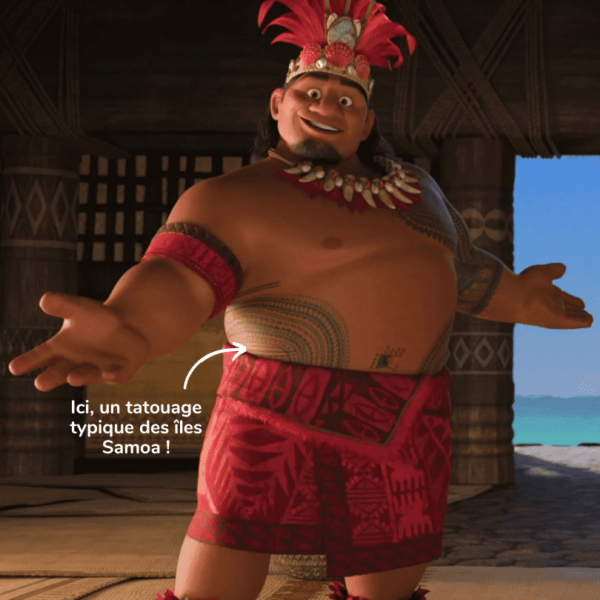 Personnage avec un tatouage typique des Ăźles Samoa
